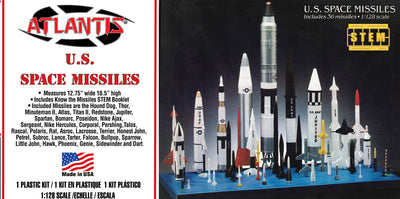Atlantis U.S. Space Missiles Set (36 Missiles) 1:128 Scale Model Kit