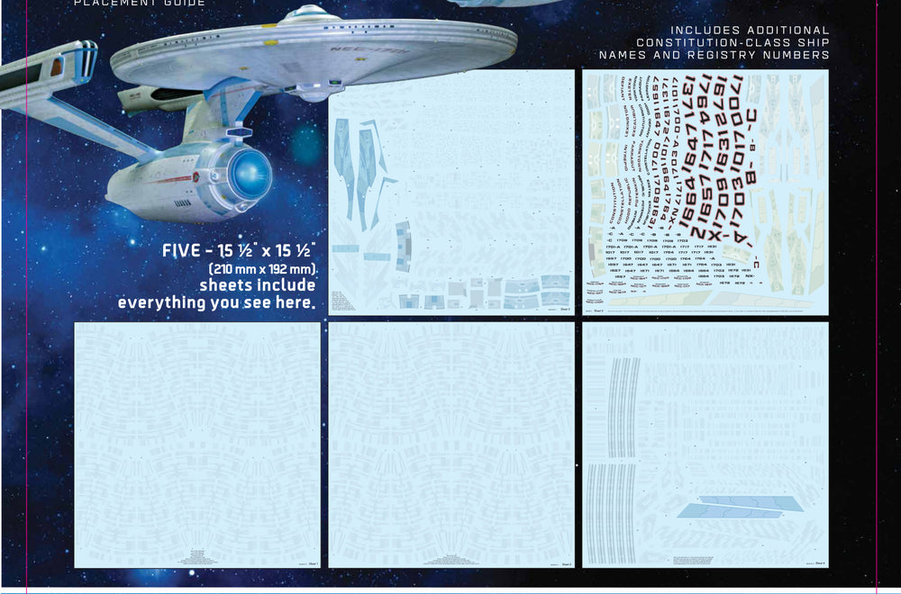 Star Trek U.S.S. Enterprise NCC-1701 Refit Aztec Decals 1:350 Scale