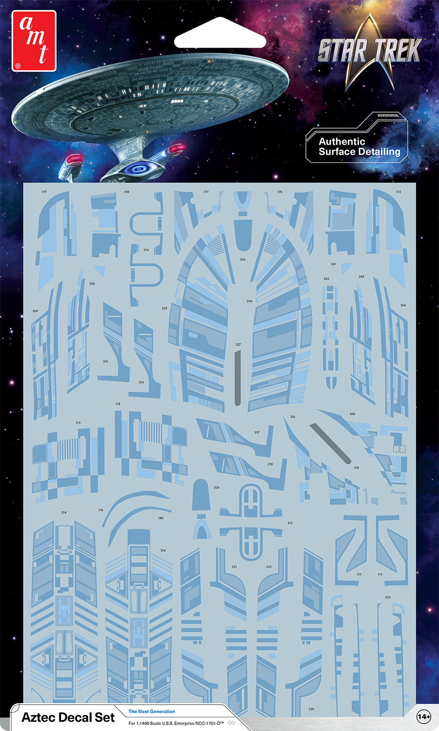 Star Trek: The Next Generation U.S.S. Enterprise NCC-1701-D Aztec Decal Set 1:1400 Scale