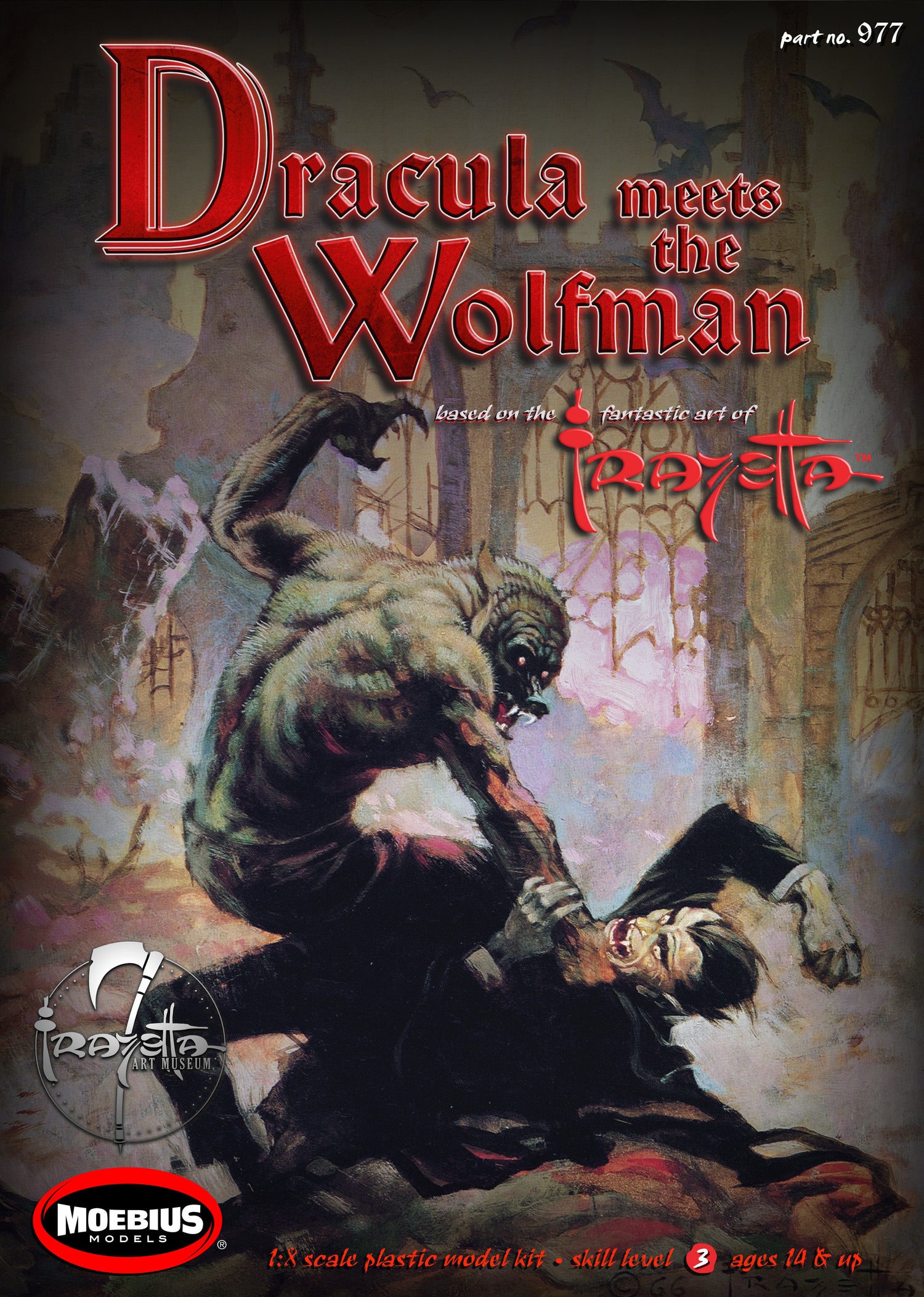 Moebius Dracula Meets the Wolfman - Frazetta 1:8 Scale Model Kit