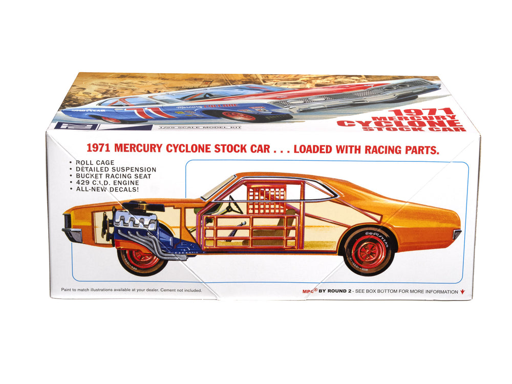 MPC 1971 Mercury Cyclone Stock Car 1:25 Scale Model Kit | Auto