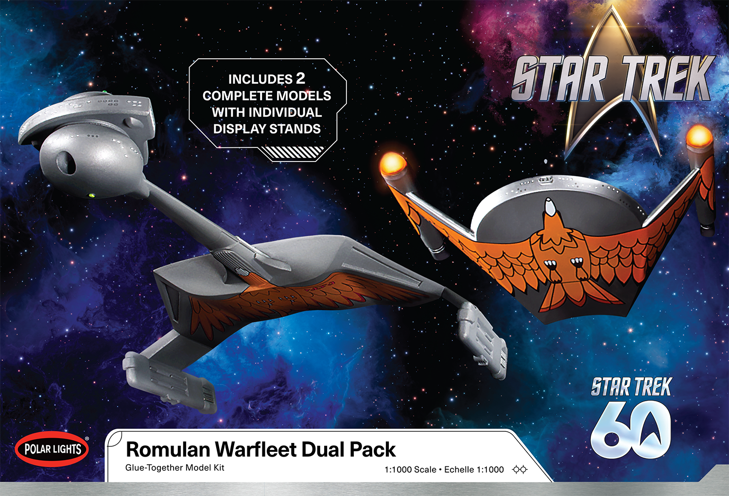 "PRE-ORDER" Polar Lights Star Trek: The Original Series Romulan Warfleet Dual Pack 1:1000 Scale Model Kit (DUE OCTOBER 2026)
