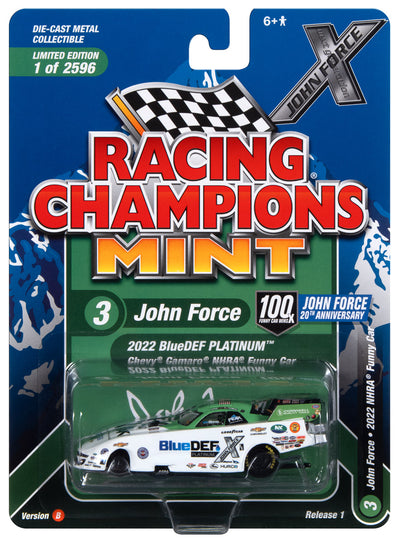 Racing Champions 2022 John "Brute" Force Blue Def Chevrolet Funny Car 1:64 Scale Diecast