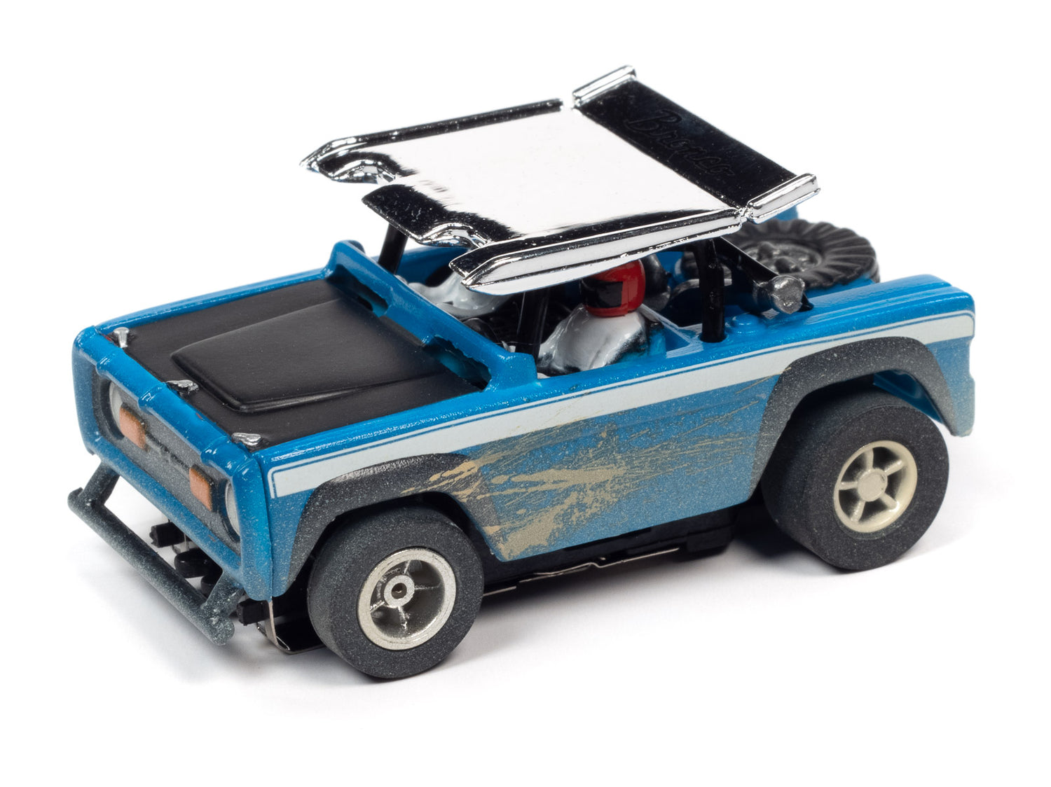 Auto World Xtraction 1971 Ford Baja Bronco Blue HO Scale Slot Car