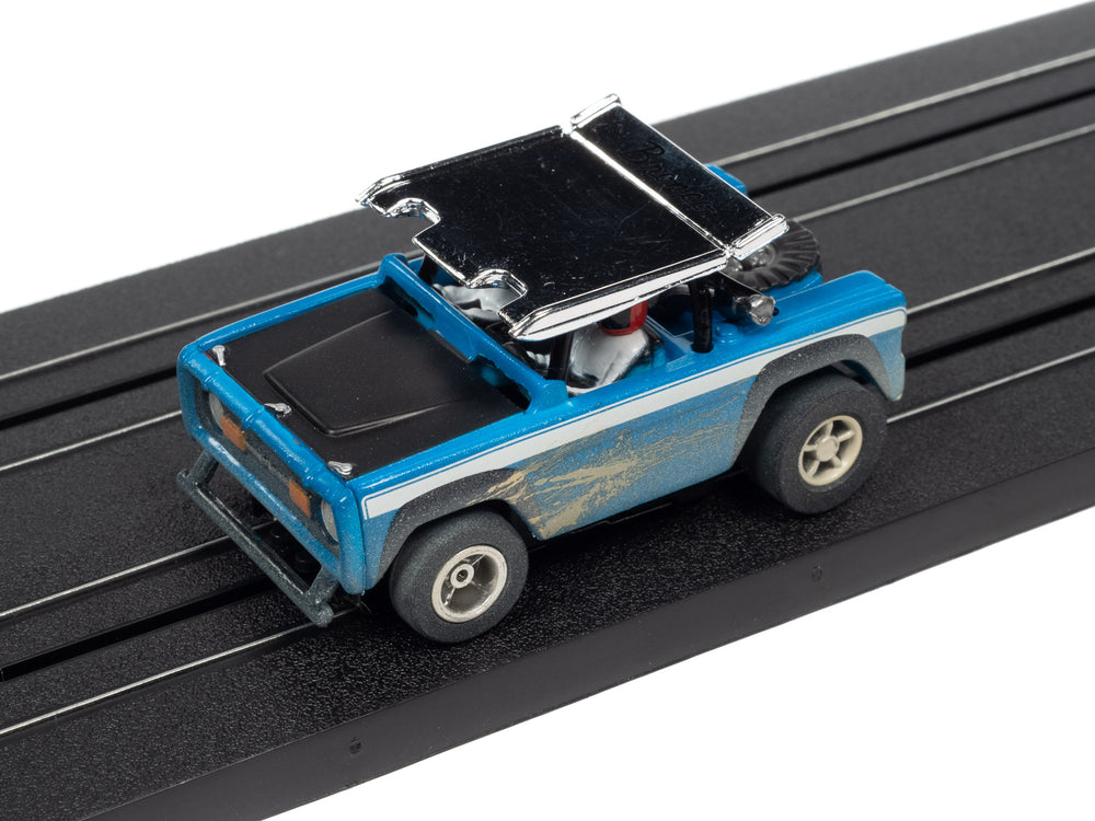 Auto World Xtraction 1971 Ford Baja Bronco Blue HO Scale Slot Car