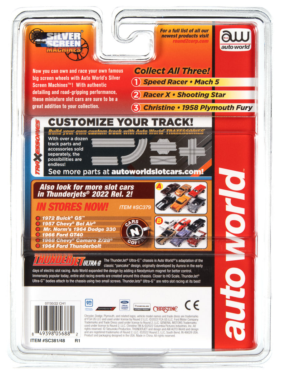Auto World Thunderjet Christine - 1958 Plymouth Fury (After Fire) HO Scale Slot Car