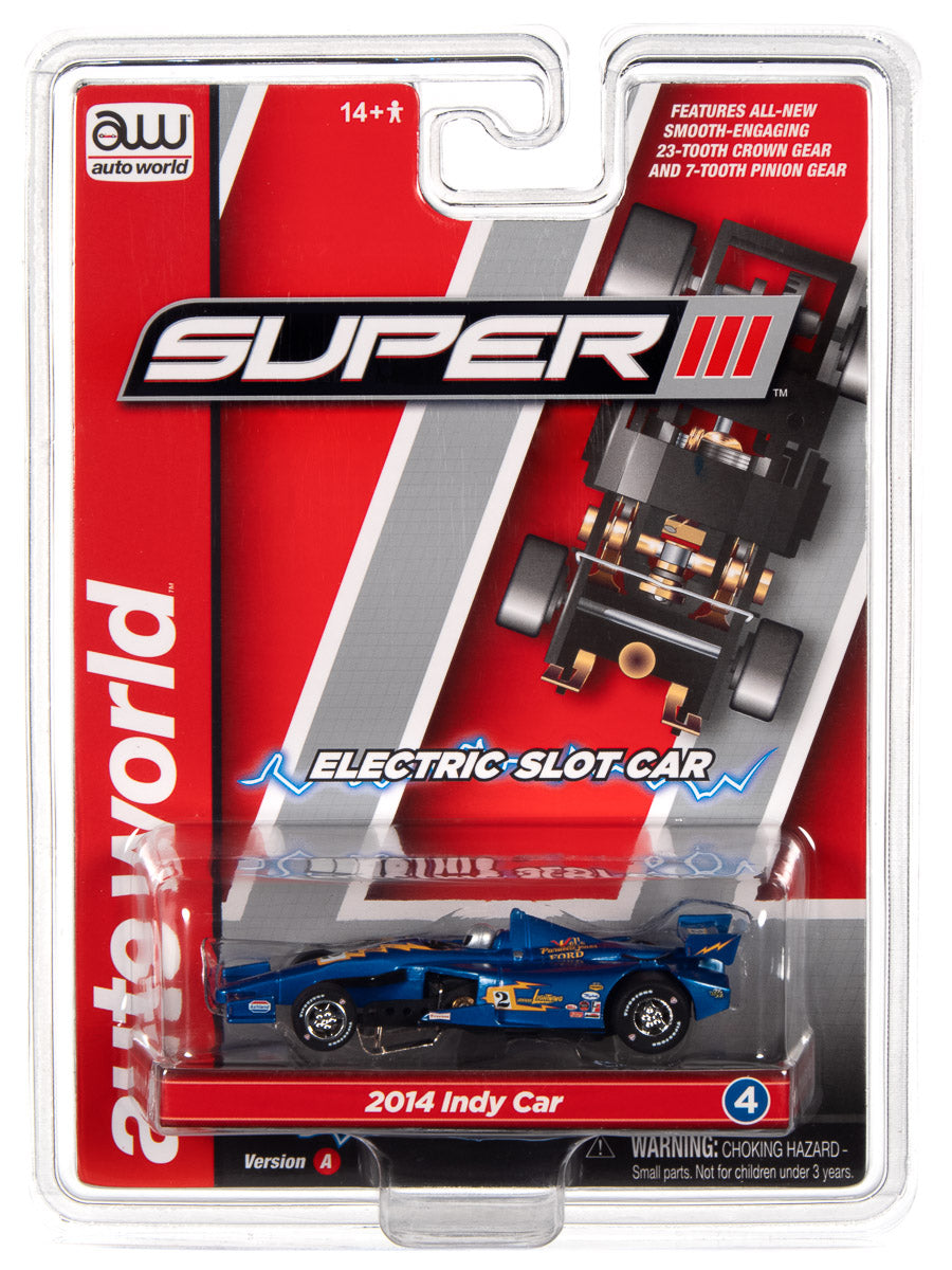 Auto World Super III 2014 INDY Car JL Special Blue 2 HO Scale Slot Auto World Store