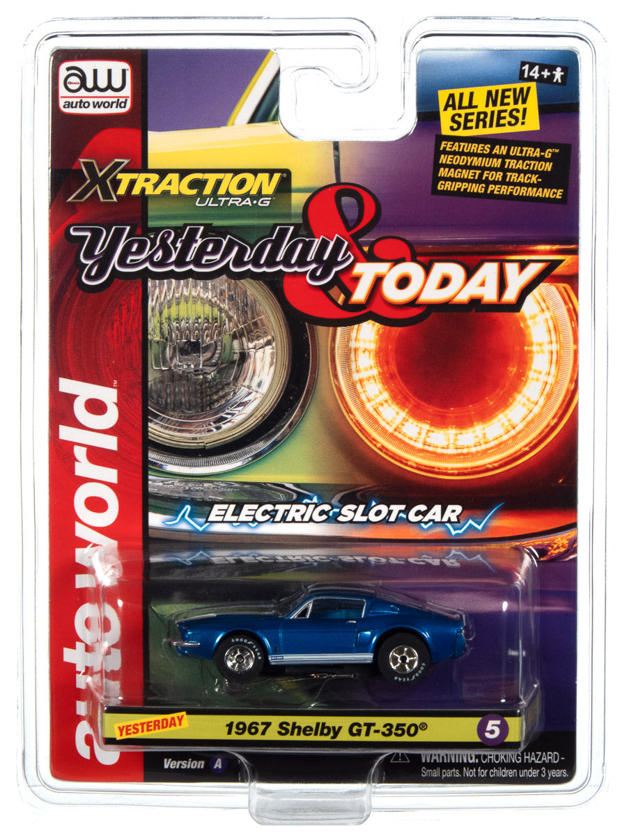 Auto World Xtraction 1967 Shelby GT500 Mustang (Blue) HO Scale Slot Car - Auto World Store