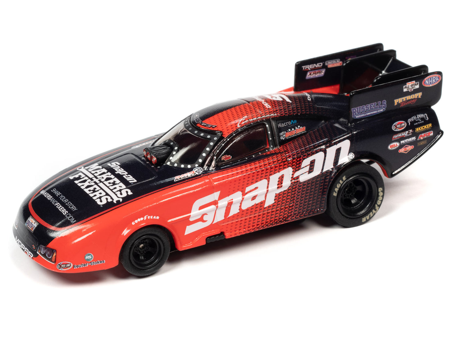 Auto World 4Gear NHRA Cruz Pedregon - Snap On Tools 2022 Dodge Charger Funny Car HO Scale Slot Car