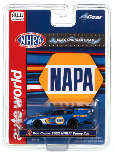 Auto World 4Gear NHRA Ron Capps - NAPA Auto Parts 2022 Toyota Supra Funny Car HO Scale Slot Car