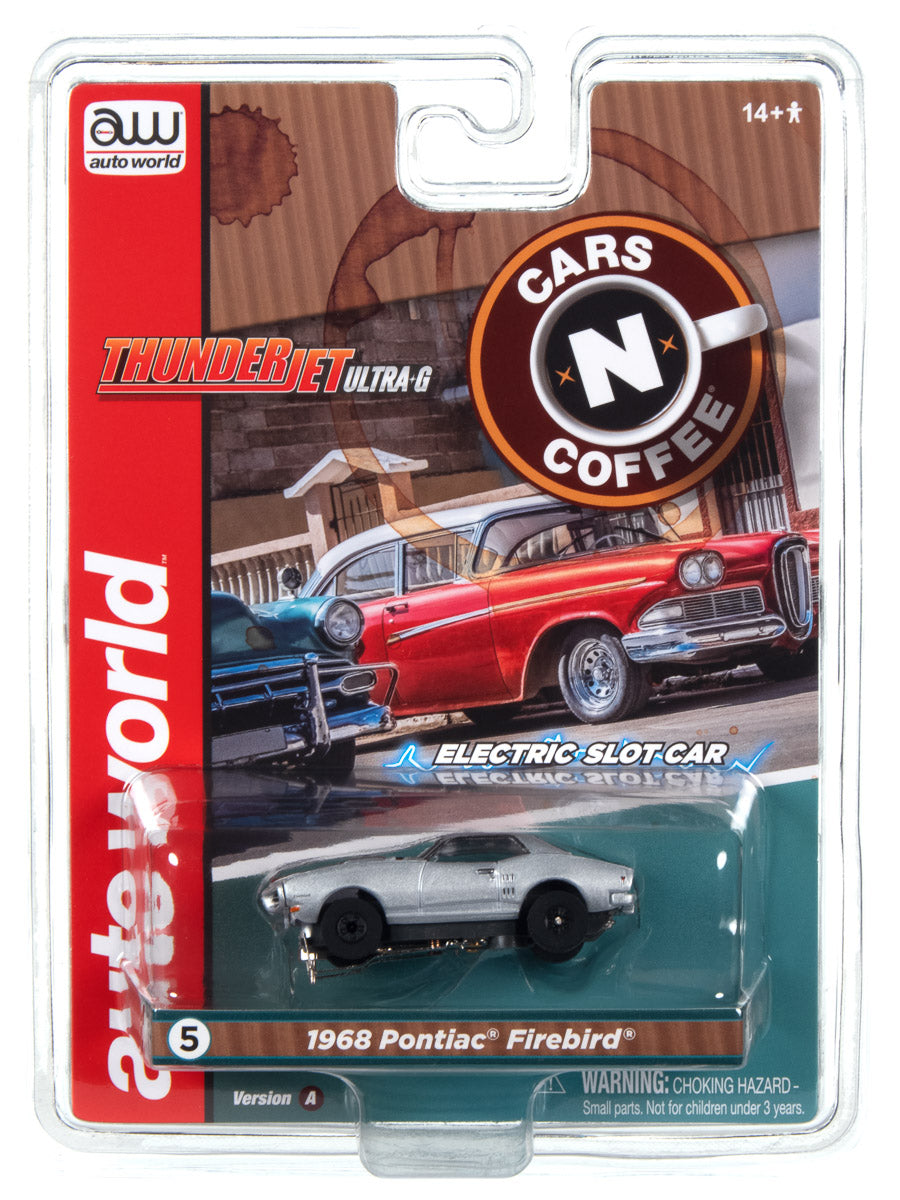 Auto World Thunderjet 1968 Pontiac Firebird Silver HO Scale Slot Car Auto World Store