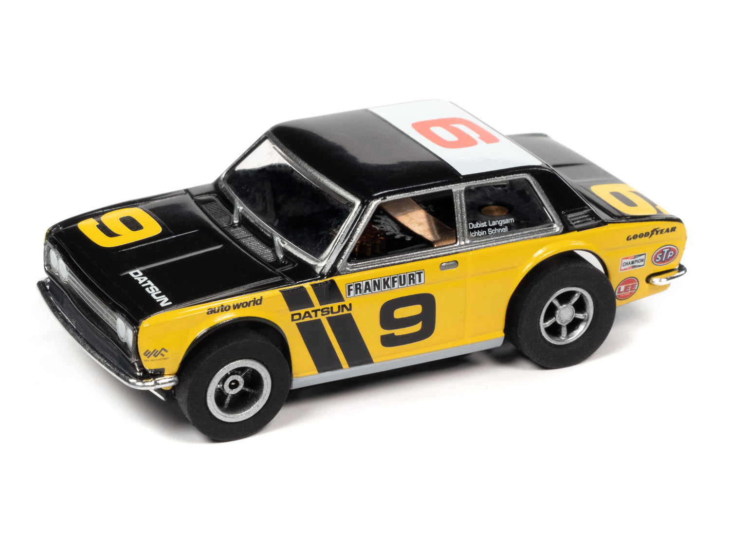 Auto World Xtraction 1970 Datsun 510 (Yellow) HO Slot Car