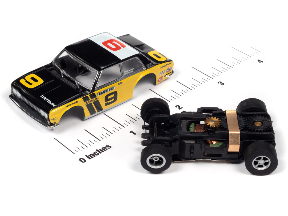 Auto World Xtraction 1970 Datsun 510 (Yellow) HO Slot Car