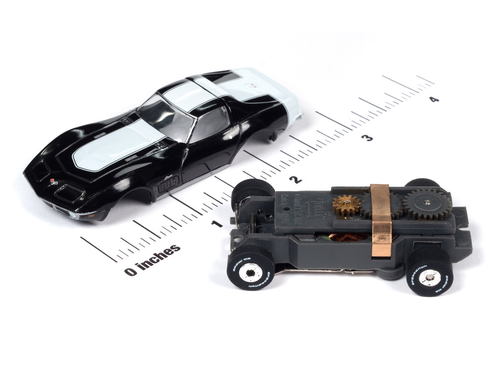 Auto World Thunderjet Baldwin Motion - 1970 Chevrolet Corvette (Black) HO Slot Car
