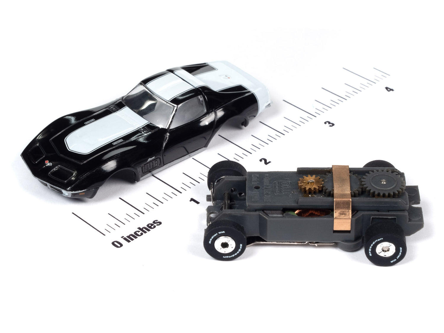 Auto World Thunderjet Baldwin Motion - 1970 Chevrolet Corvette (Black) HO Slot Car