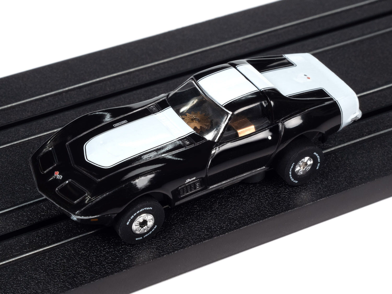 Auto World Thunderjet Baldwin Motion - 1970 Chevrolet Corvette (Black) HO Slot Car