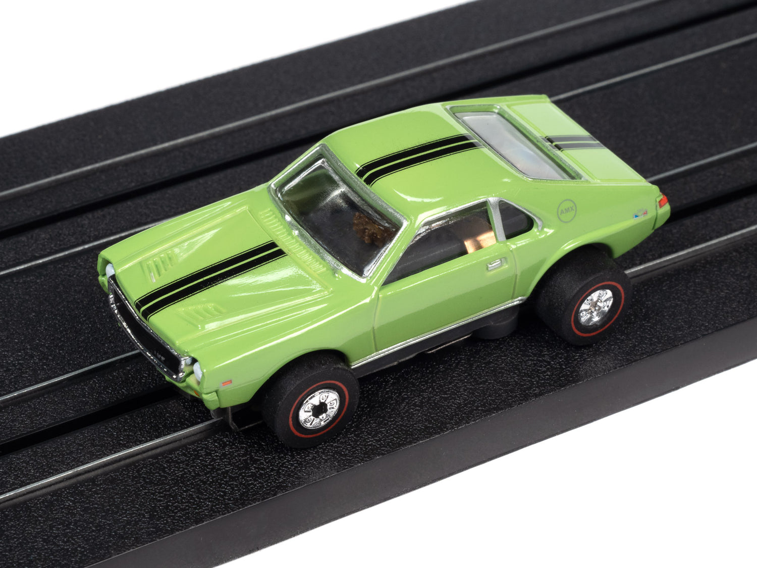 Auto World Thunderjet Collier Motors - 1969 AMC AMX (Green) HO Slot Car
