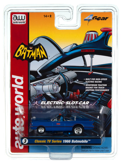 Auto World 4Gear 1966 TV Series Batmobile (Blue) HO Scale Slot Car