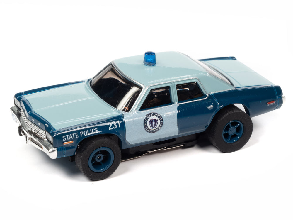 Auto World Xtraction 1974 Dodge Monaco Massachusetts State Police HO Scale Slot Car