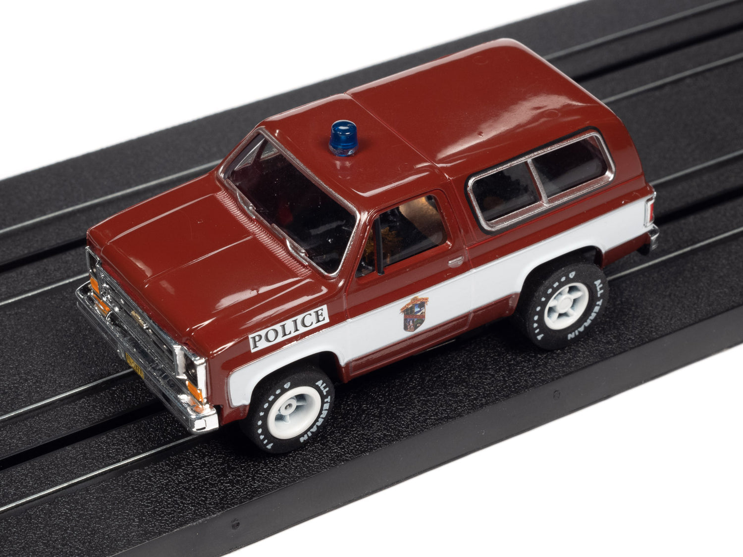 Auto World Xtraction 1977 Chevy Blazer Palm Beach Florida Police HO Scale Slot Car