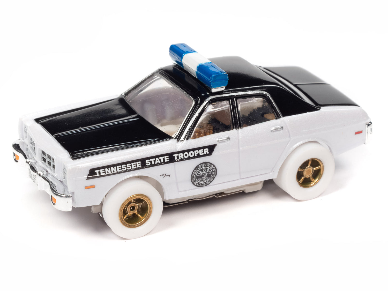 Auto World Xtraction 1978 Plymouth Fury Tennessee State Trooper (iWheels) HO Scale Slot Car