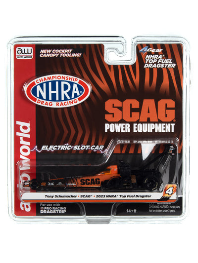 Auto World 4Gear NHRA Tony Schumacher - 2023 SCAG Top Fuel Dragster HO Scale Slot Car