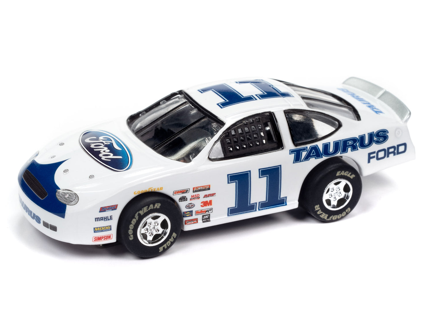 Auto World Super III 2008 Ford Taurus Stock Car (White) HO Scale Slot Car