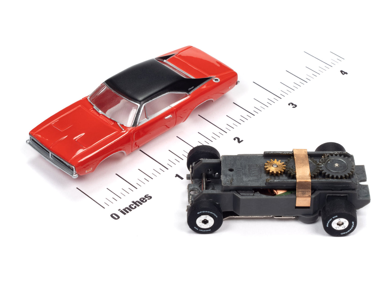 Auto World Thunderjet 1969 Dodge Charger (Charger Red) HO Scale Slot Car