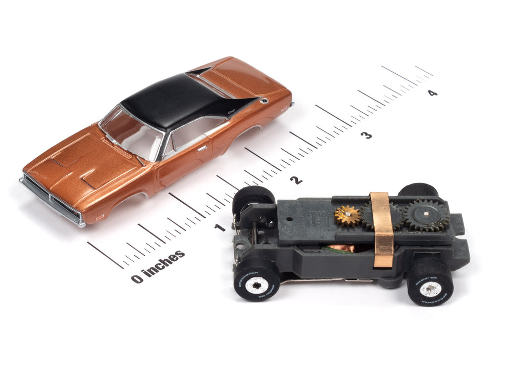 Auto World Thunderjet 1969 Dodge Charger (Brown) HO Scale Slot Car