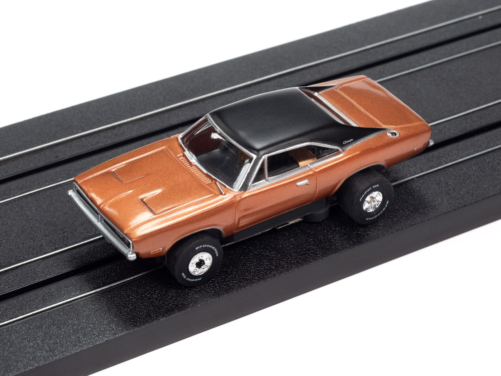 Auto World Thunderjet 1969 Dodge Charger (Brown) HO Scale Slot Car