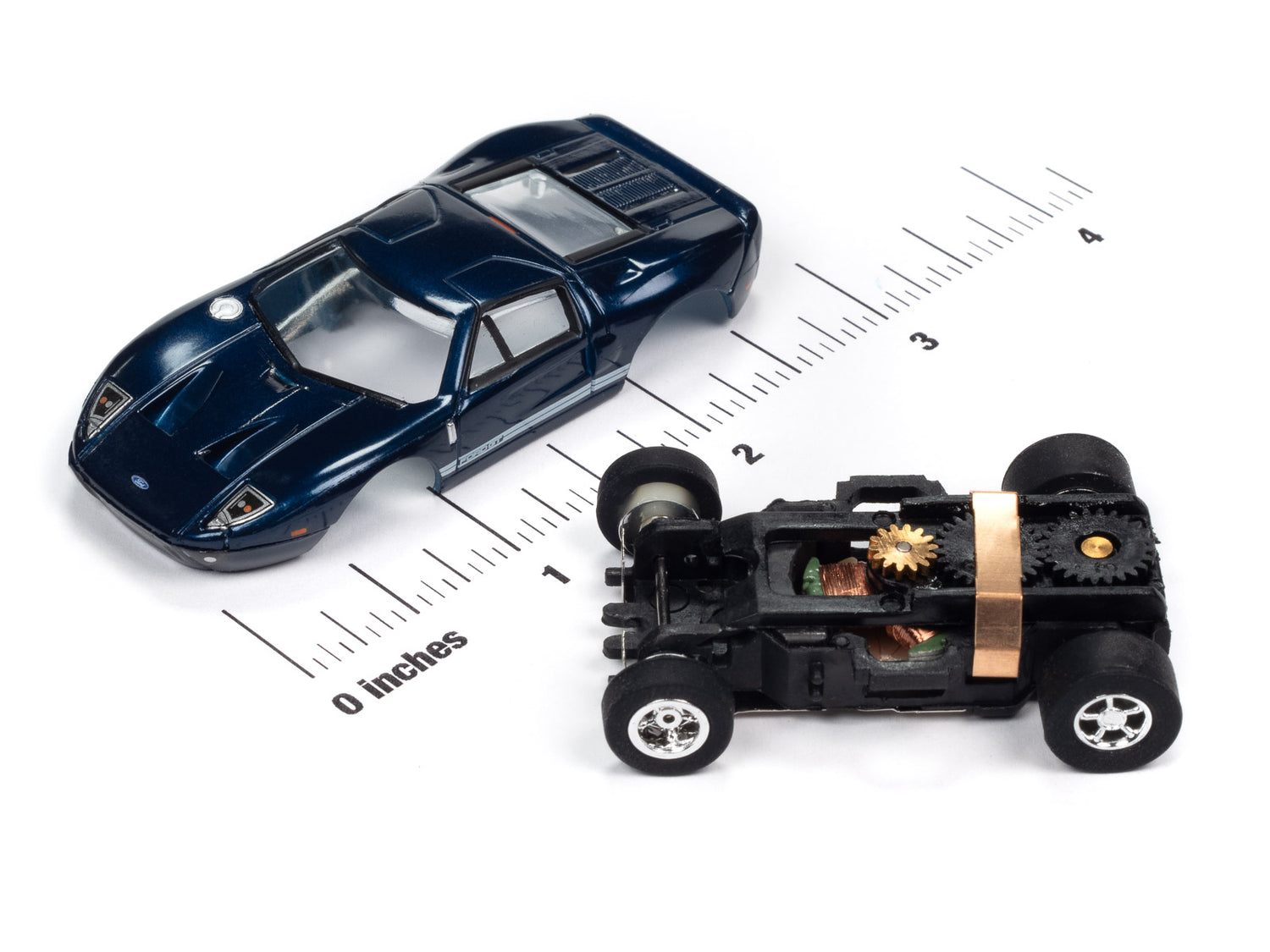 Auto World Xtraction 2005 Ford GT (Blue) HO Scale Slot Car