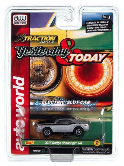 Auto World Xtraction 2015 Dodge Challenger (Silver) HO Scale Slot Car