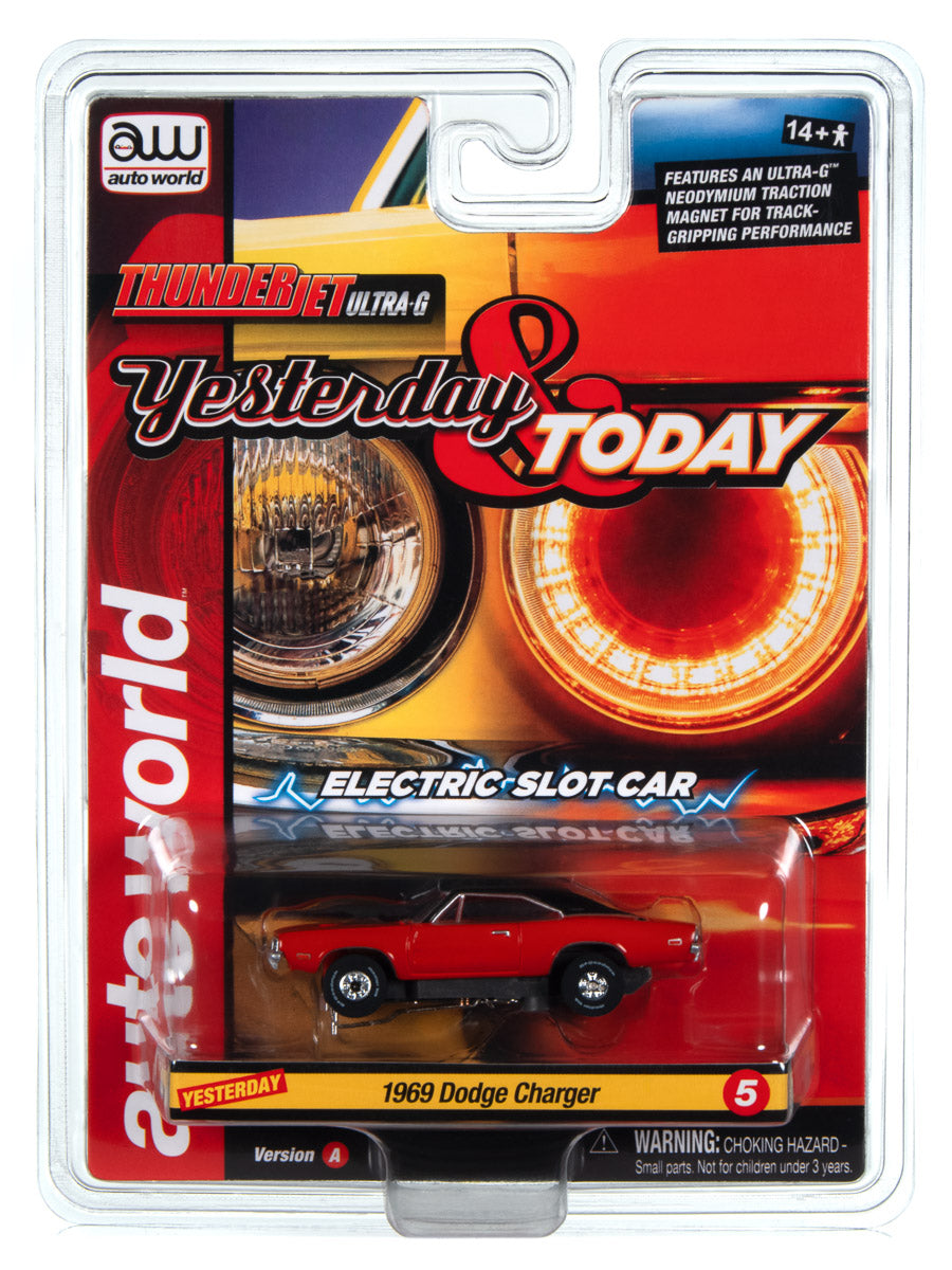 Auto World Thunderjet 1969 Dodge Charger (Charger Red) HO Scale Slot Car