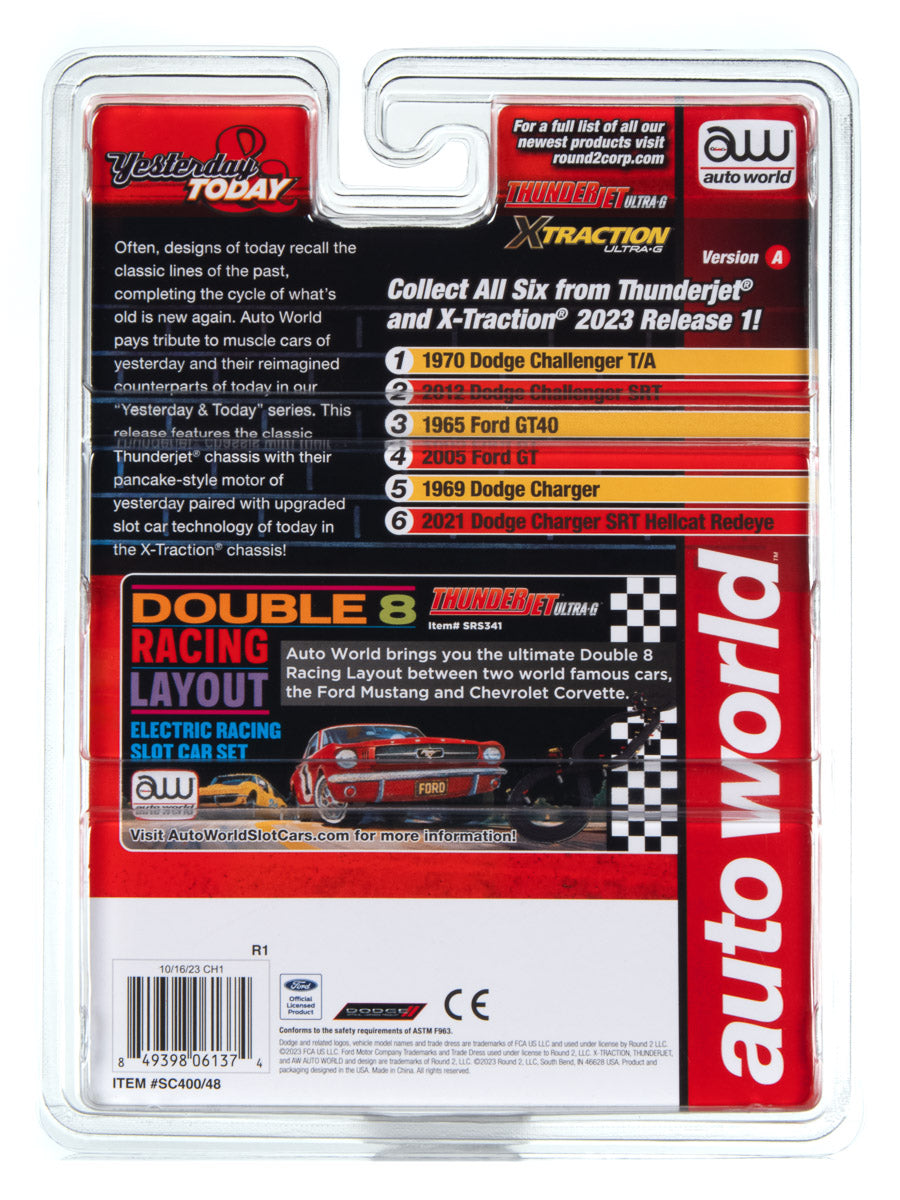 Auto World Thunderjet 1969 Dodge Charger (Charger Red) HO Scale Slot Car