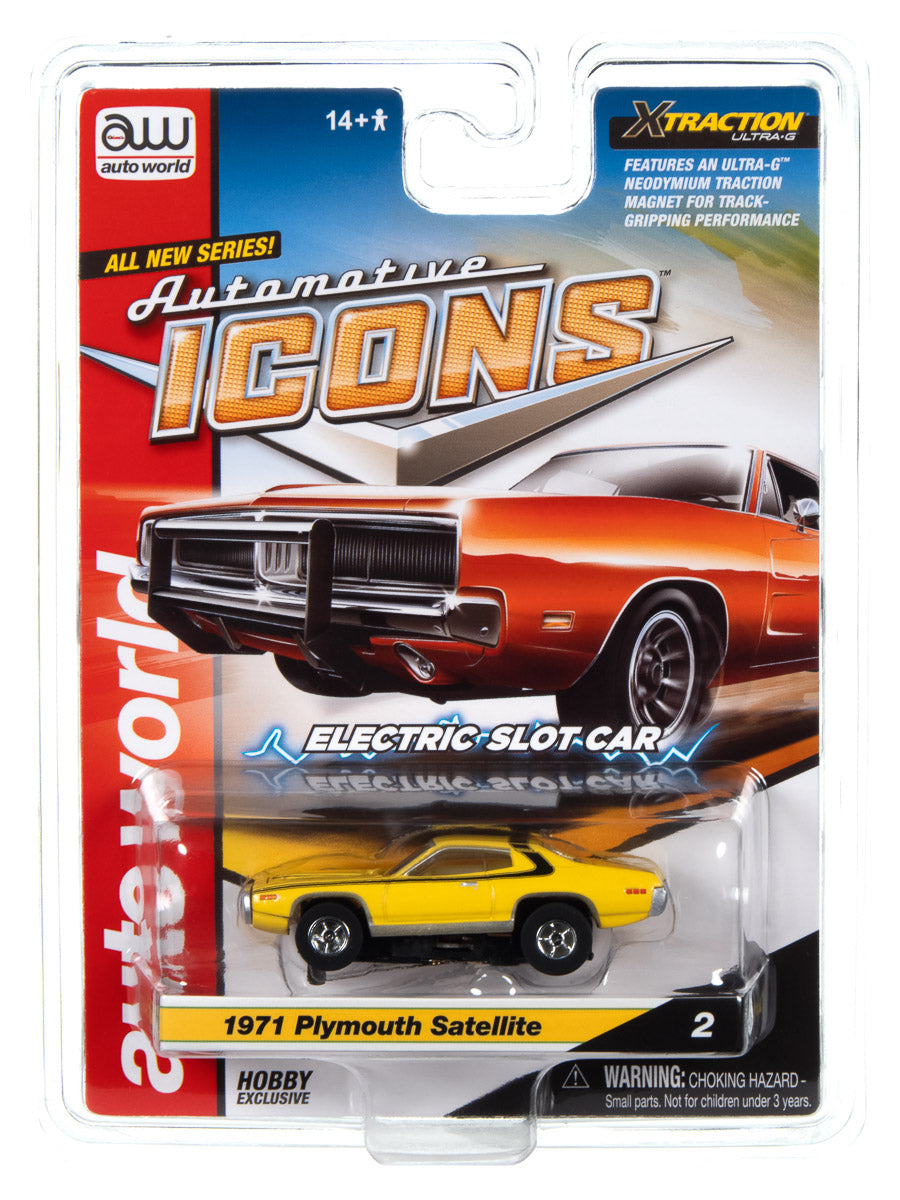 Auto World Xtraction 1971 Plymouth Satellite HO Scale Slot Car - Auto World Store