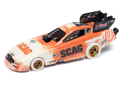 Auto World 4Gear Tim Wilkerson SCAG Power Equipment 2023 Ford Mustang Funny Car (iWheels) HO Scale Slot Car