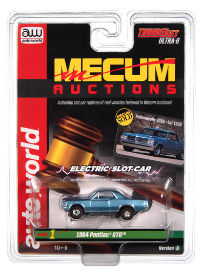 Auto World Thunderjet 1964 Pontiac GTO - Yorktown Blue HO Scale Slot Car
