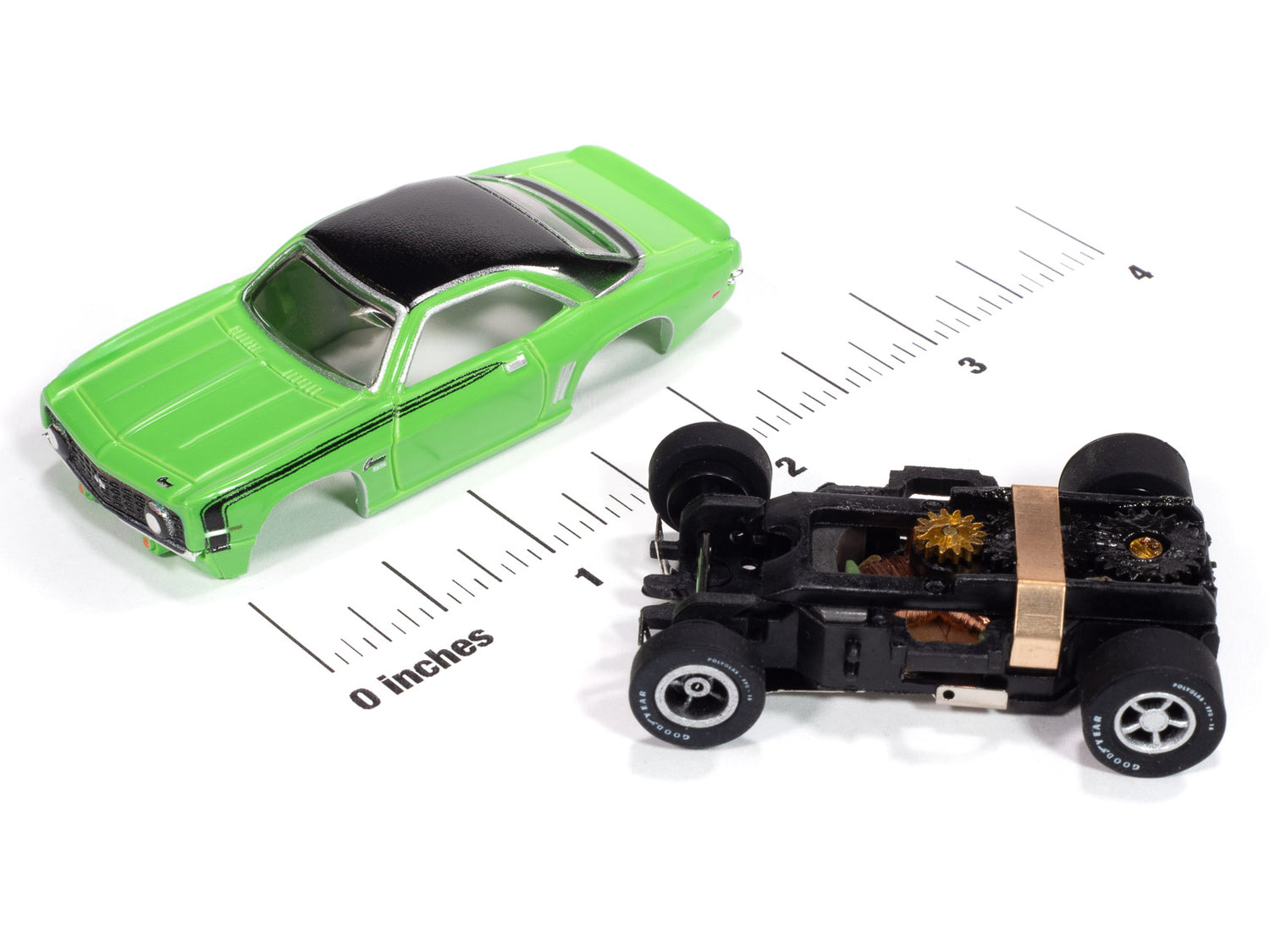 "PRE-ORDER" Auto World Xtraction 1969 Chevy Camaro (Neon Green & Black) HO Scale Slot Car (DUE MAY 2025)