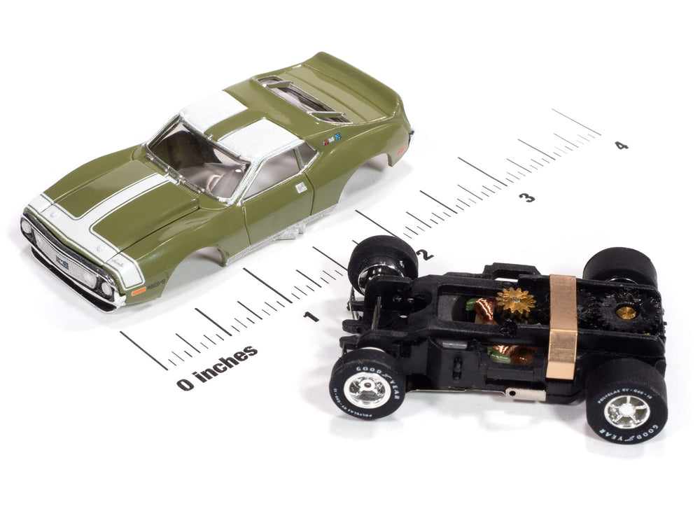 "PRE-ORDER" Auto World Xtraction 1971 AMC Javelin (Green & White) HO Scale Slot Car (DUE MAY 2025)