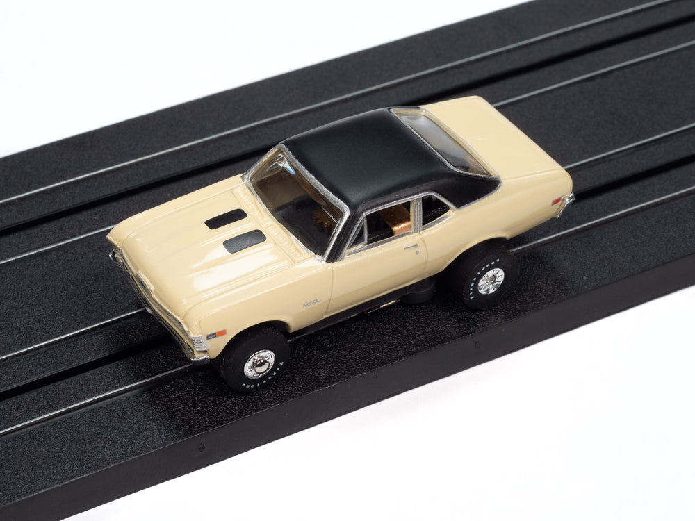 Auto World Thunderjet 1969 Chevy Nova (Cream) HO Scale Slot Car