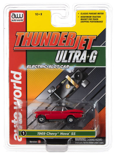 Auto World Thunderjet 1969 Chevy Nova (Red) HO Scale Slot Car