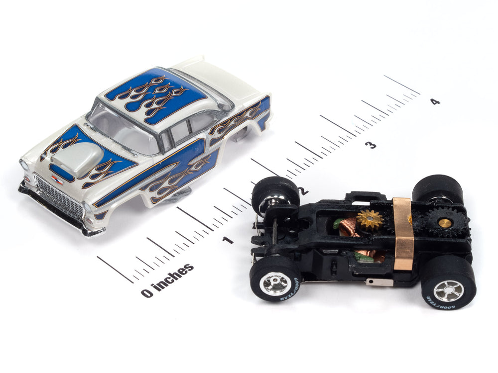 Auto World Xtraction 1955 Chevrolet Bel Air (Blue) HO Scale Slot Car