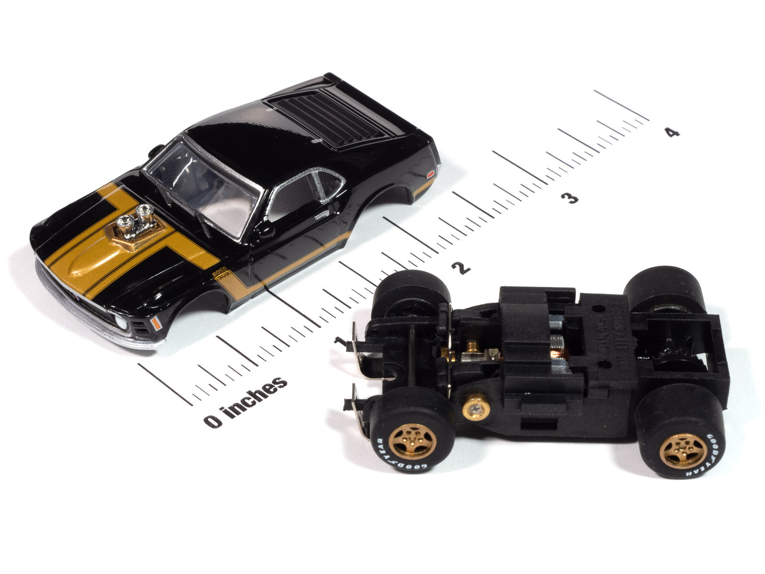 Auto World Super III 1970 Ford Mustang (Black) HO Scale Slot Car