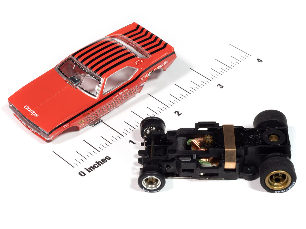 Auto World 4Gear 1970 Dodge Challenger Ramcharger (Red) HO Scale Slot Car