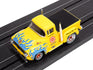 Auto World 4Gear 1956 Ford F100 Volunteer Fire Dept (Yellow w/ Blue Flames) HO Scale Slot Car