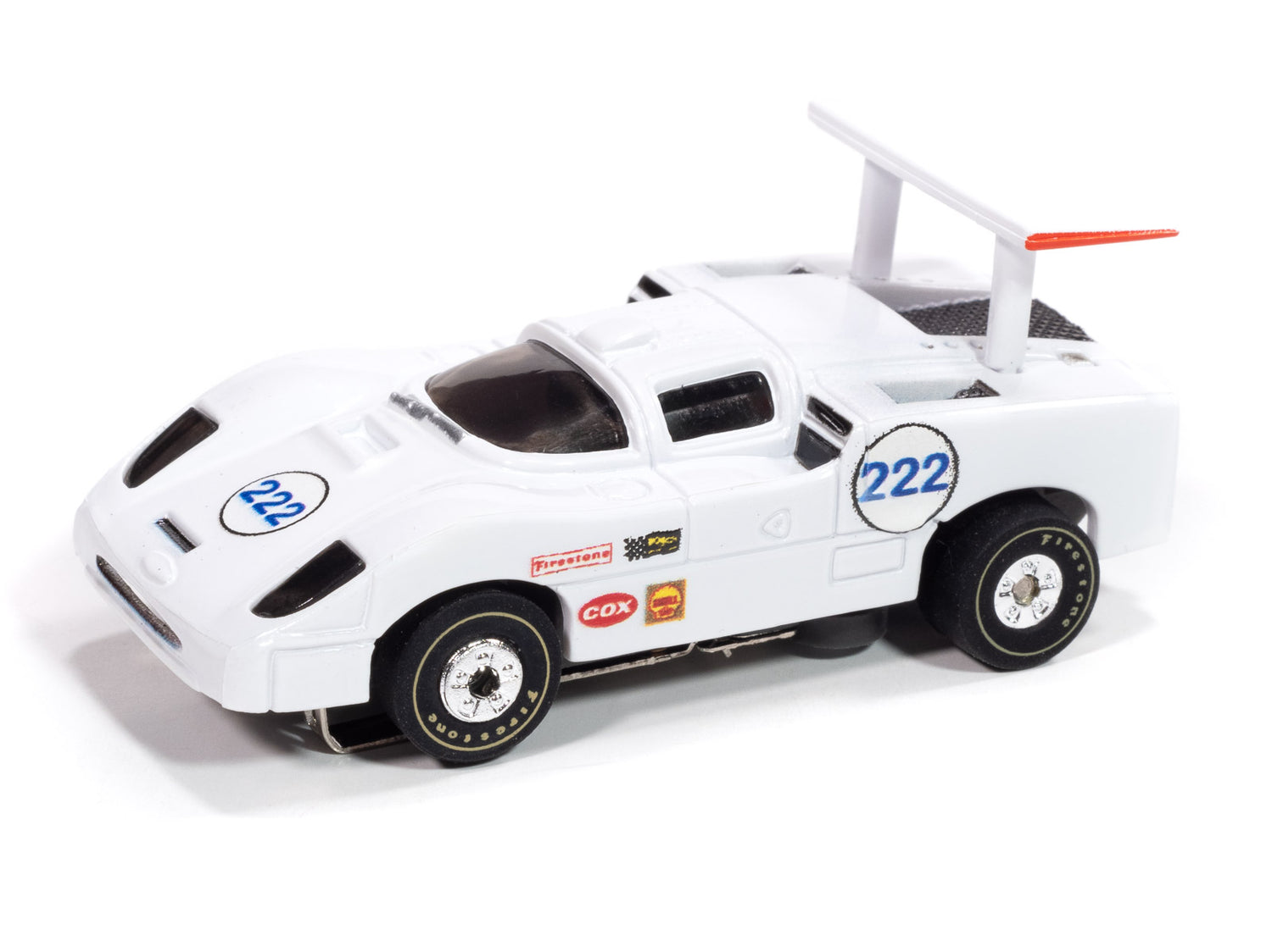 "PRE-ORDER" Auto World Thunderjet 1966 Chaparral 2F (White & Blue) #222 HO Scale Slot Car (DUE MAY 2025)