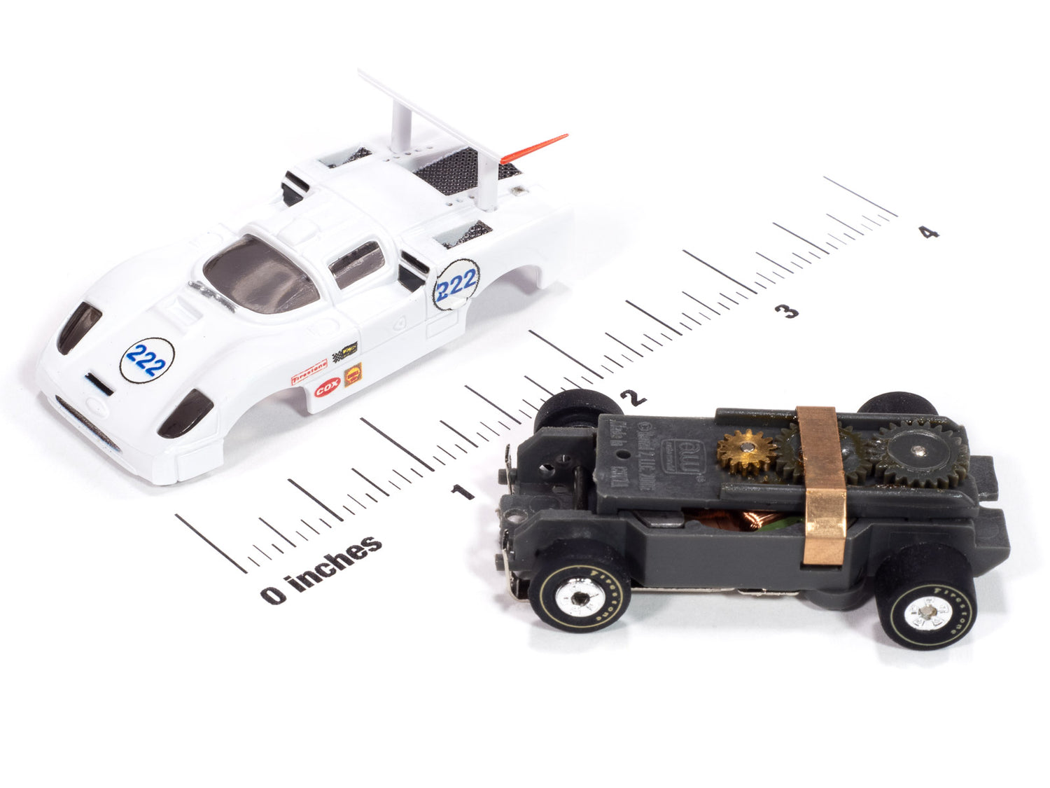 "PRE-ORDER" Auto World Thunderjet 1966 Chaparral 2F (White & Blue) #222 HO Scale Slot Car (DUE MAY 2025)