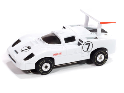 "PRE-ORDER" Auto World Thunderjet 1966 Chaparral 2F (White & Black) #7 HO Scale Slot Car (DUE MAY 2025)