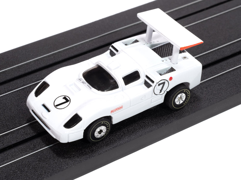 "PRE-ORDER" Auto World Thunderjet 1966 Chaparral 2F (White & Black) #7 HO Scale Slot Car (DUE MAY 2025)