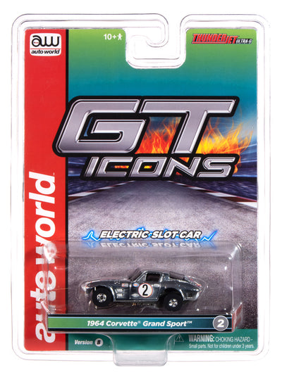 Auto World Thunderjet 1964 Corvette Grand Sport (Chrome) HO Scale Slot Car